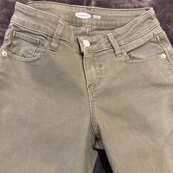 Old Navy Women's Rockstar Super Skinny Jeans Stretch Raw Hem Light Green Size 0P - Picture 5 of 14